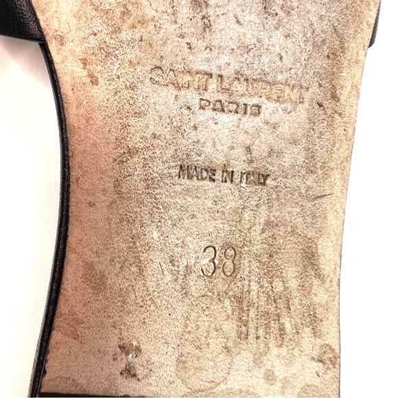 SAINT LAURENT Tribute Woven Leather Sandal Slides Black Size EU 38 - US 8 - Picture 8 of 15